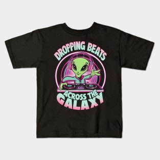 Dropping Beats across the Galaxy Kids T-Shirt